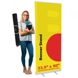 33.5 X 80 ECONOMY RETRACTABLE BANNER STAND & GRAPHIC PRINT